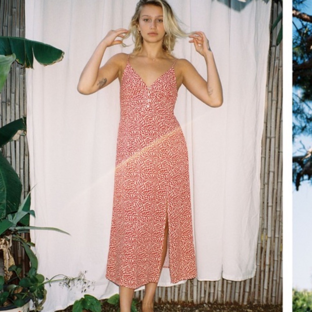 UO Rooftop Slit Midi Slip Dress
